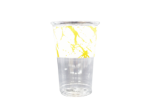 כוס פלסטיק גרניט 40 יח' - לבן זהב